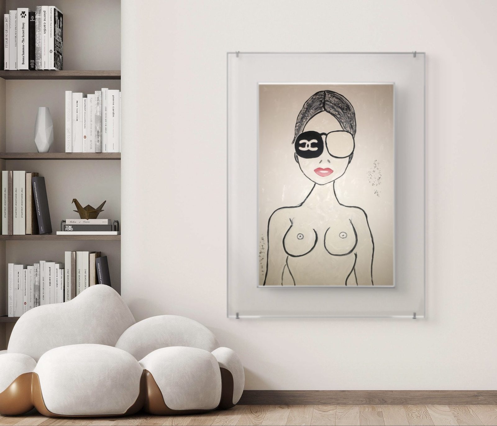 Chanel - acrylic painting with gold leaf by Katarina Maria Smederevac