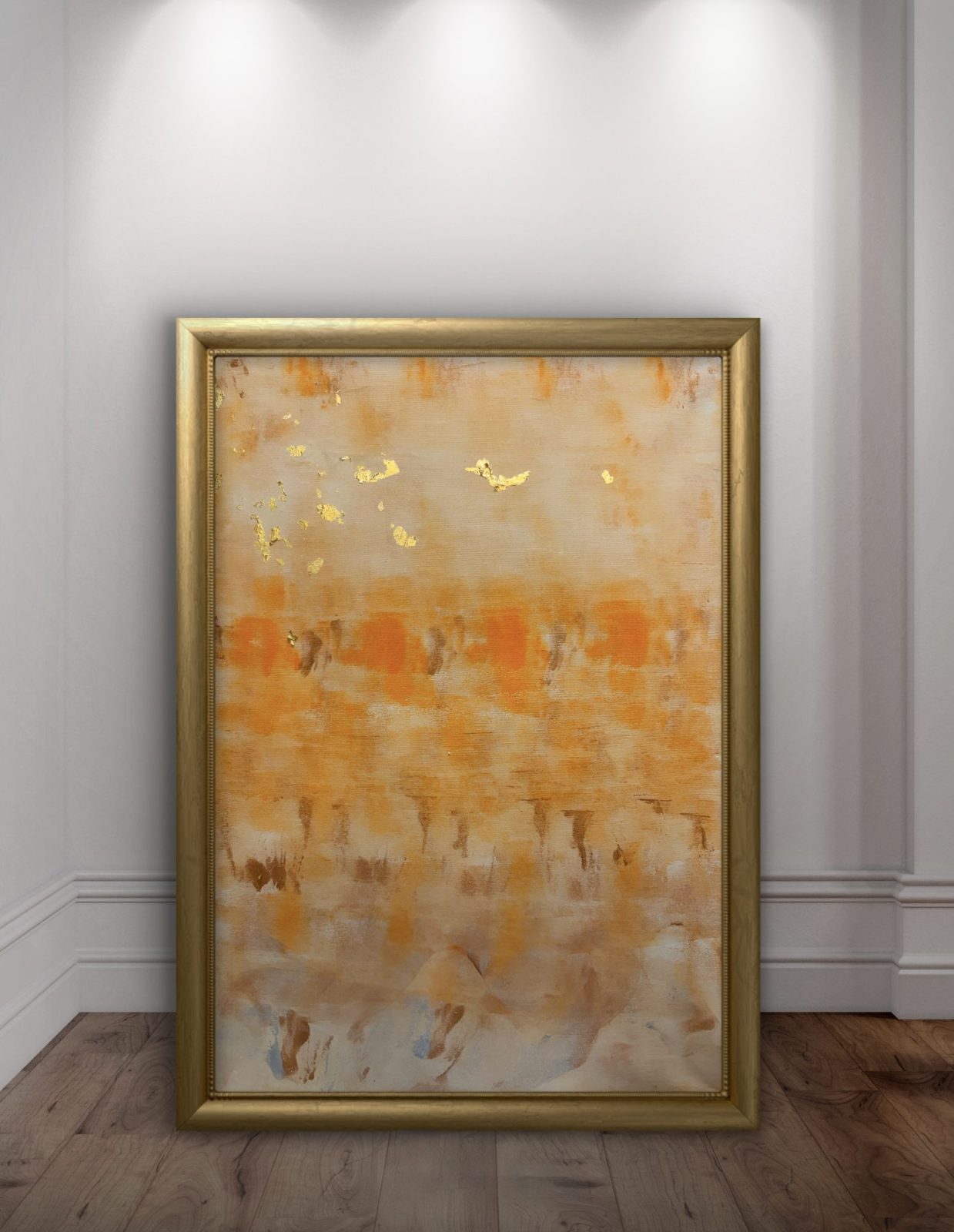 The Gilded Silence - acrylic painting with gold leaf by Katarina Maria Smederevac