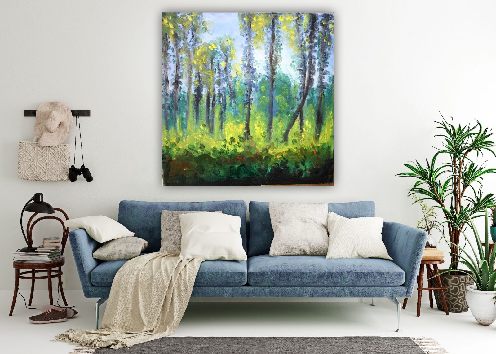 The Luminous Grove - acrylic painting with gold leaf by Katarina Maria Smederevac