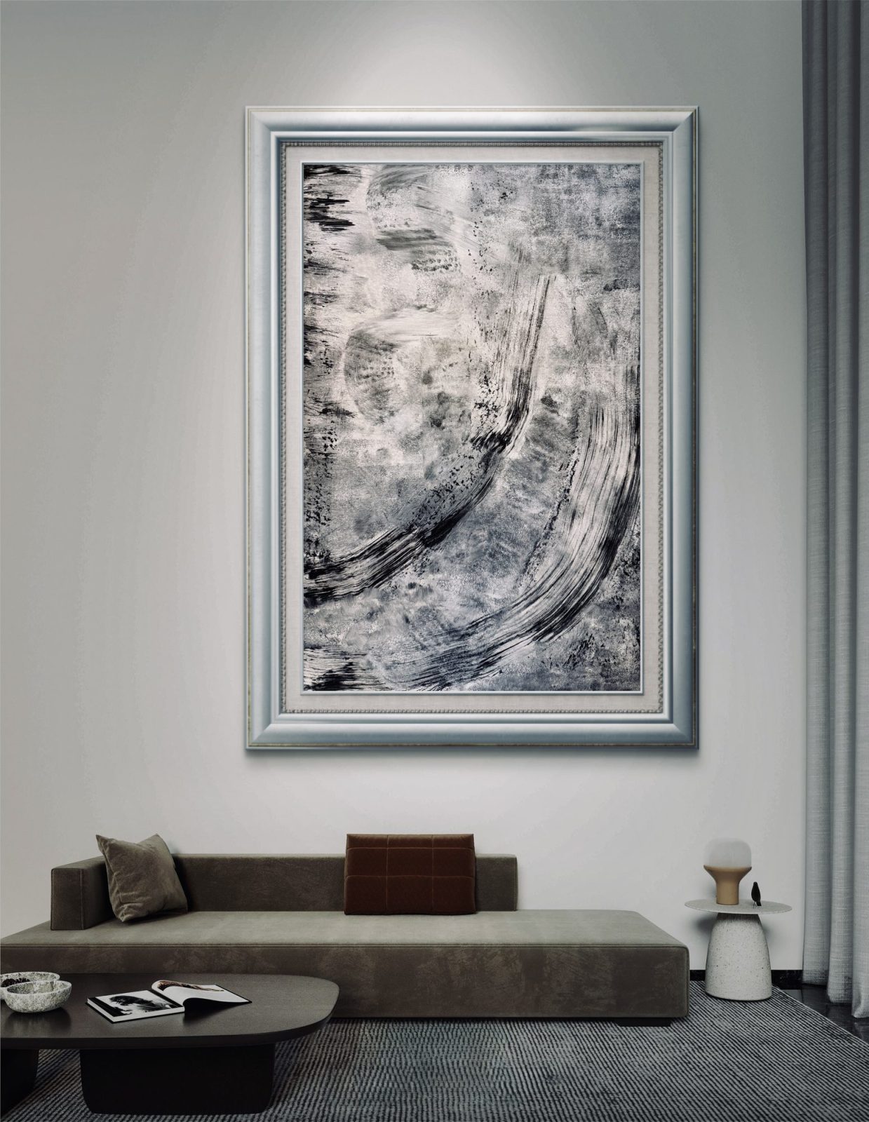 Wave - acrylic painting with gold leaf by Katarina Maria Smederevac
